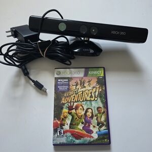 Xbox 360 Kinect Sensor with Kinect Adventures Game - Black